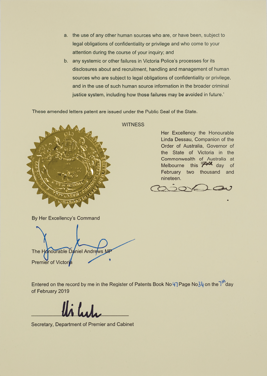 Amendments to Letters Patent 2